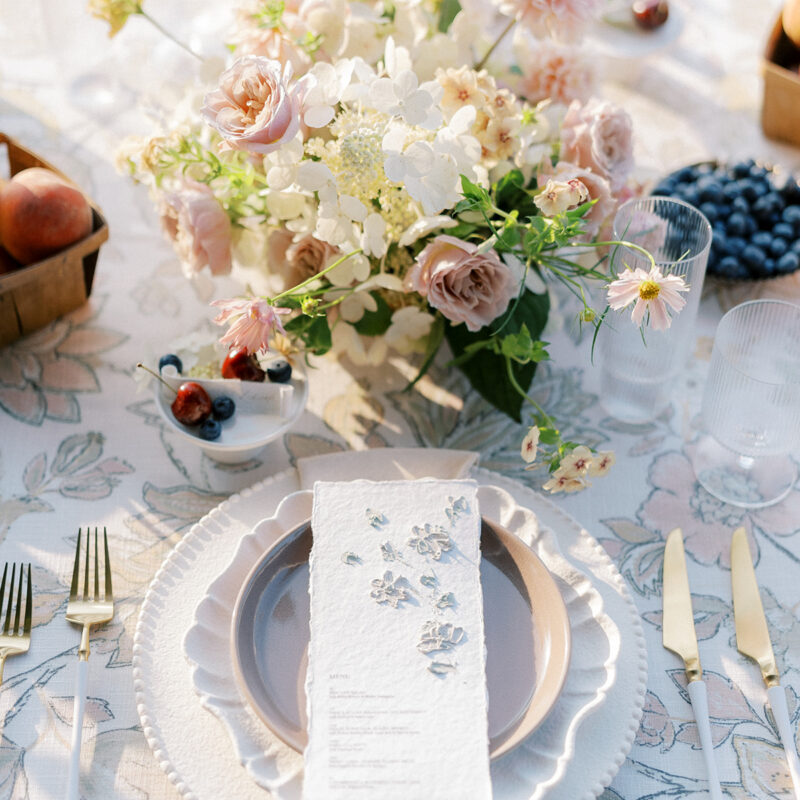 Wedding reception tablescape