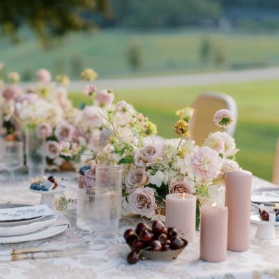 Wedding reception tablescape